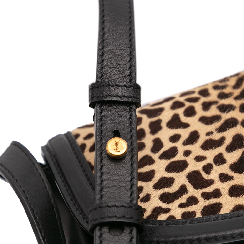 Saint Laurent Small Calfskin and Pony Hair Leopard Print Kaia Crossbody - Image 11