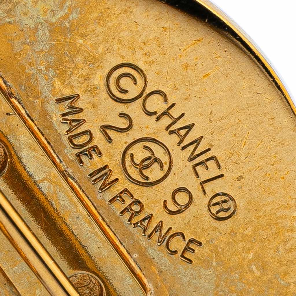 Chanel Gold Plated CC Quilted Flap Bag Brooch - 3