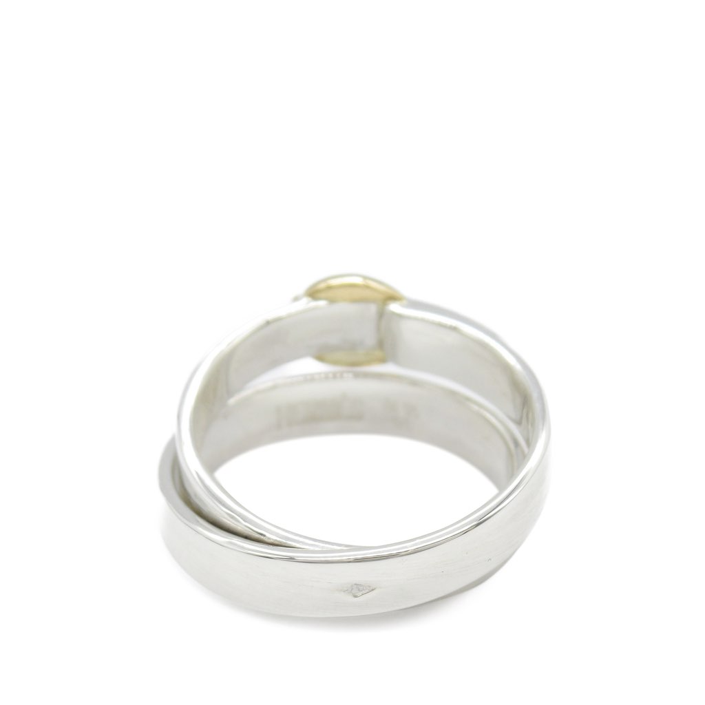 Hermès Sterling Silver and 18K Yellow Gold Double Tour Buckle Ring - 2