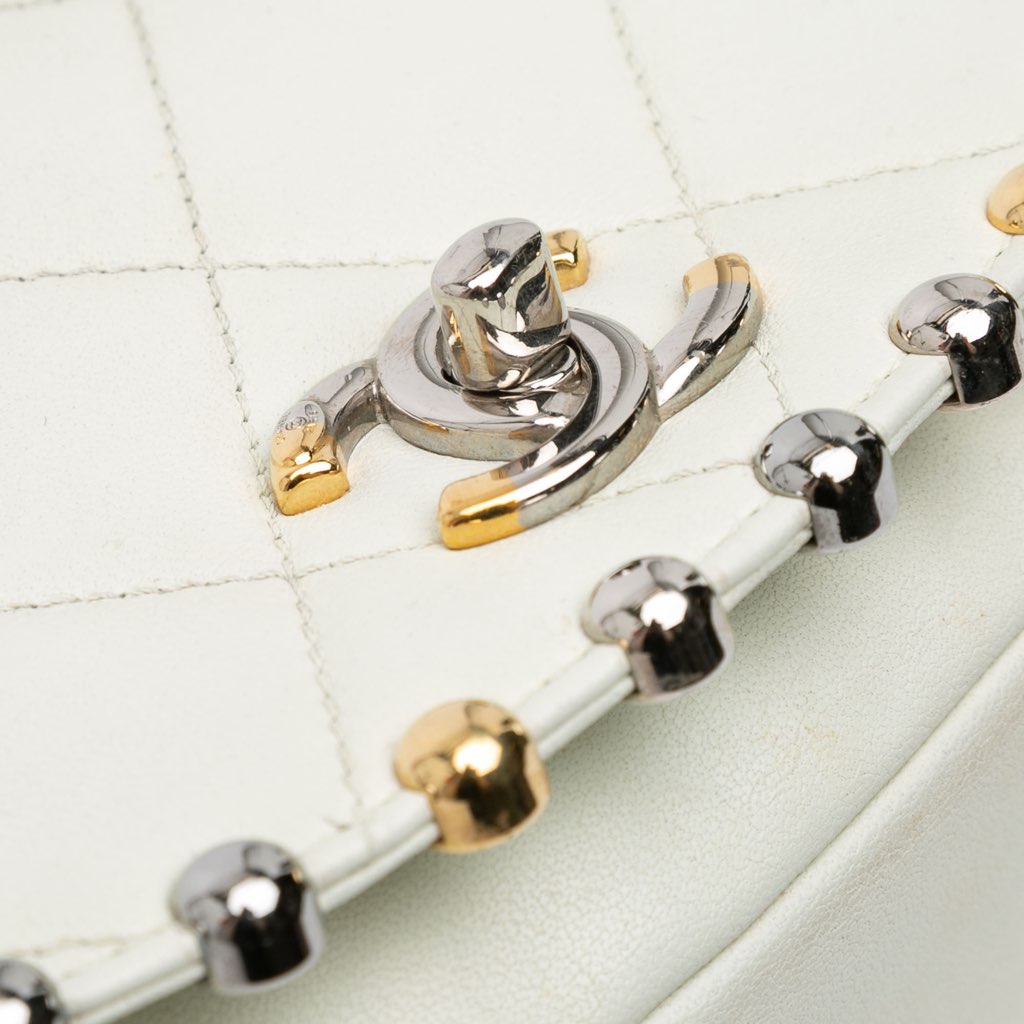 Chanel Small Quilted Lambskin Studded Bubble Flap - Side view