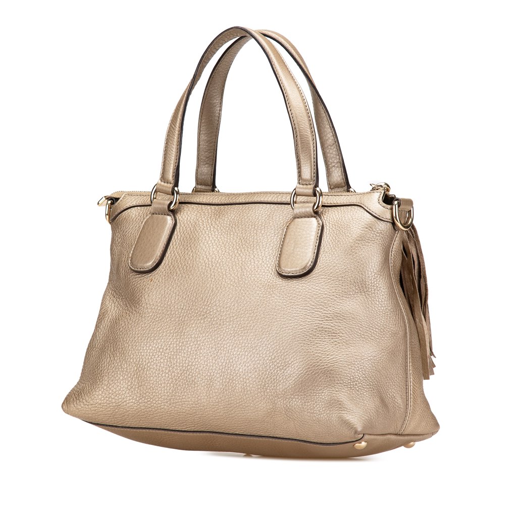 Gucci Small Metallic Leather Soho Working Satchel - 2