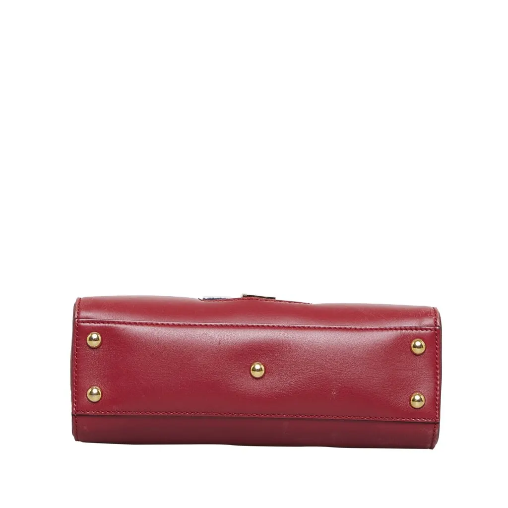 Gucci Sylvie Web Top Handle Satchel Red Leather Good - Model View