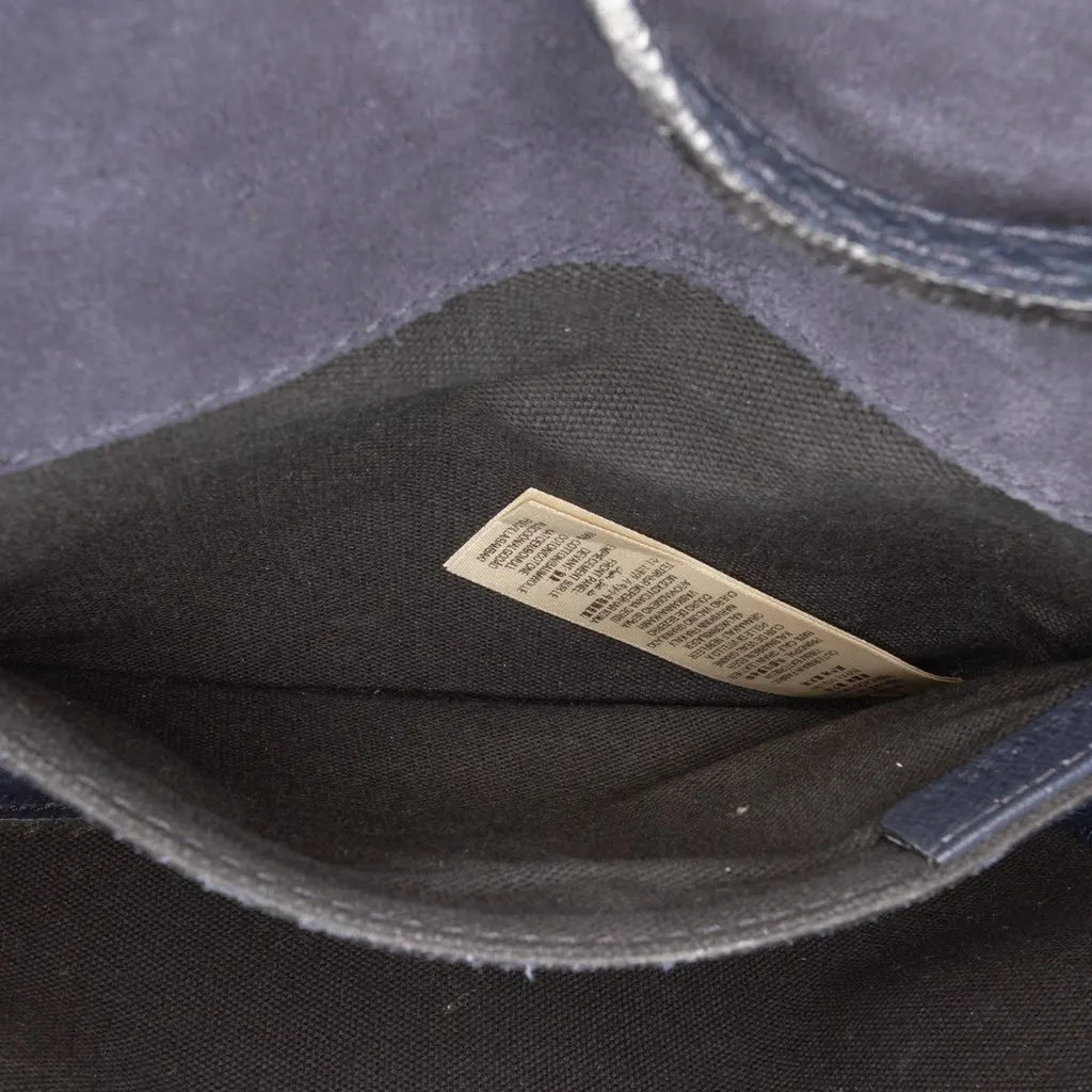 Burberry Small Leather and House Check Canvas Derby Macken Crossbody Blue Canvas Good - Box View