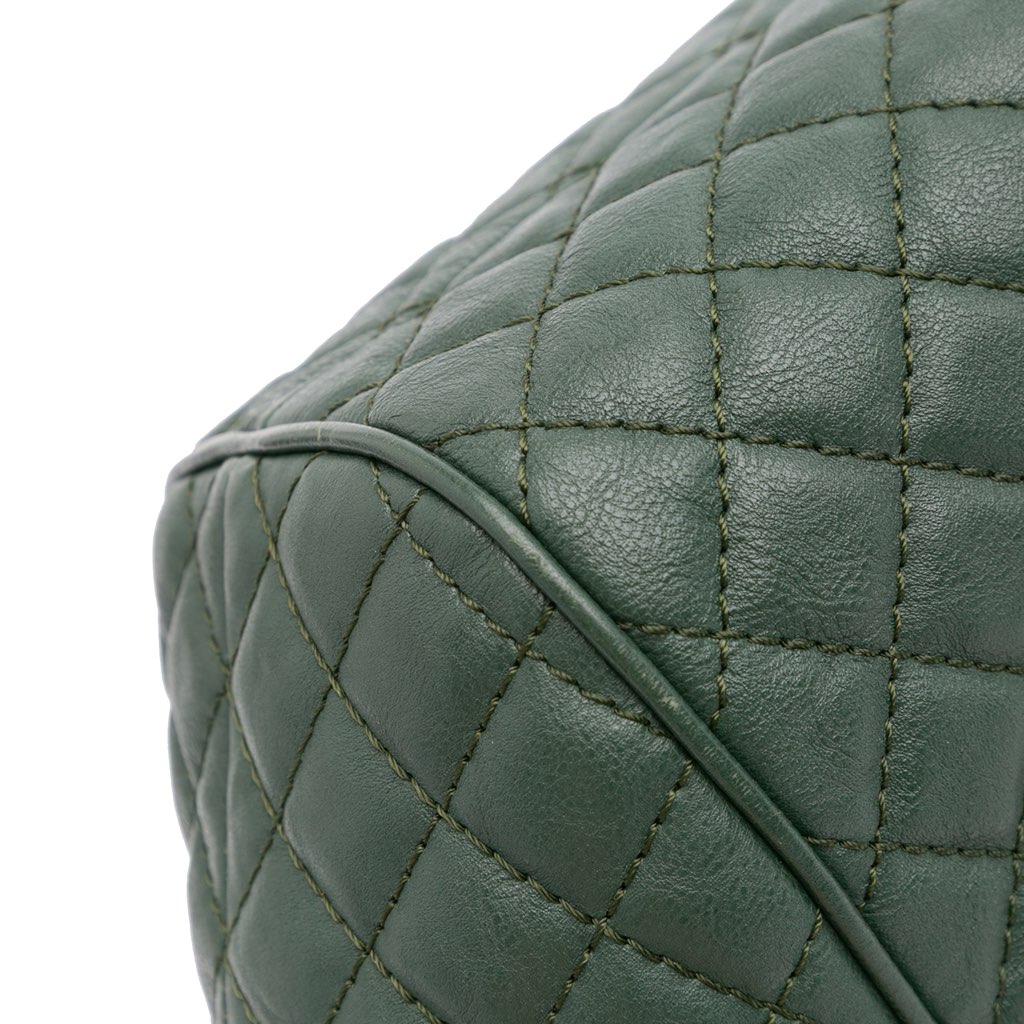 Chanel Small Quilted Calfskin Colosseum Lock Frame Bowling Bag - Detail 2