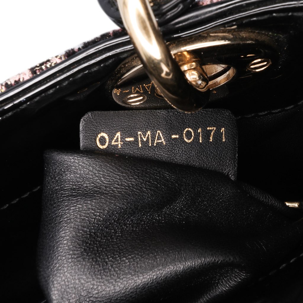 Dior Mini Tweed Rose Embroidered Lady Dior - Side view