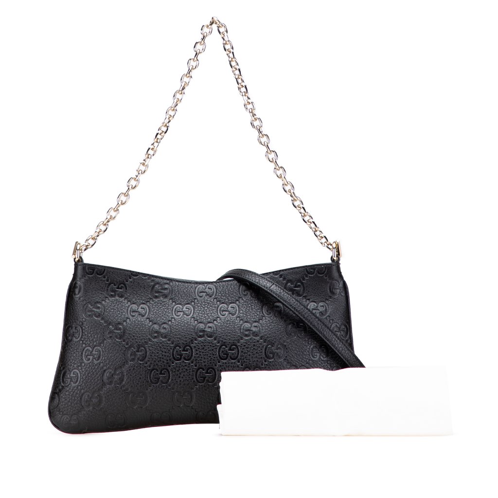 Gucci Medium GG Emblem Embossed Leather Shoulder Bag - Image 15
