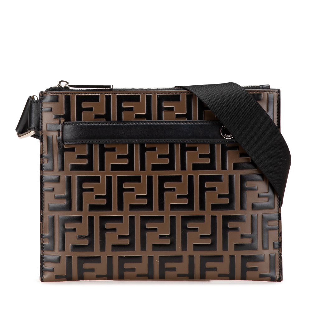 Fendi FF Embossed Leather 1974 Crossbody