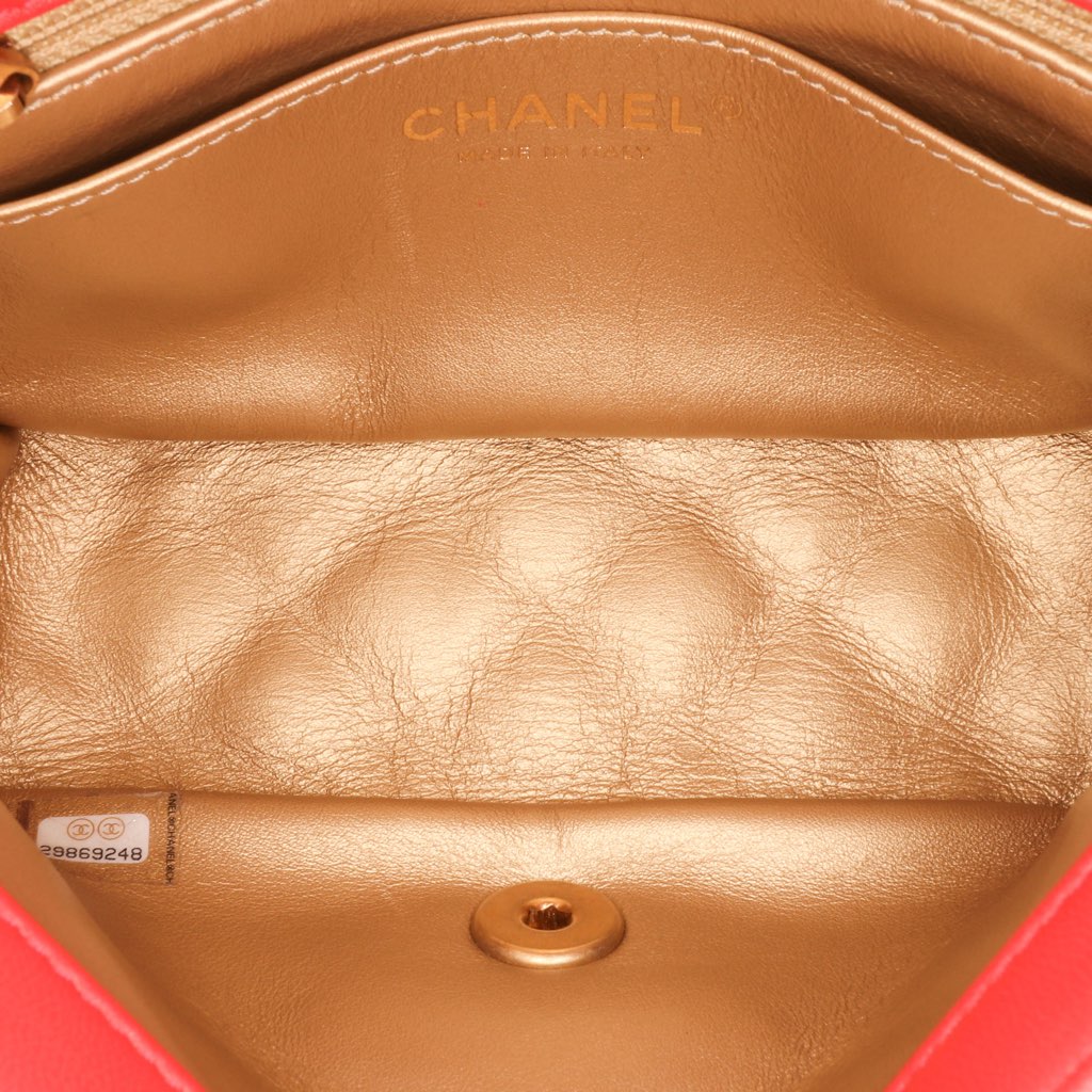 Chanel Mini Square Classic Lambskin Pearl Crush Single Flap - 4