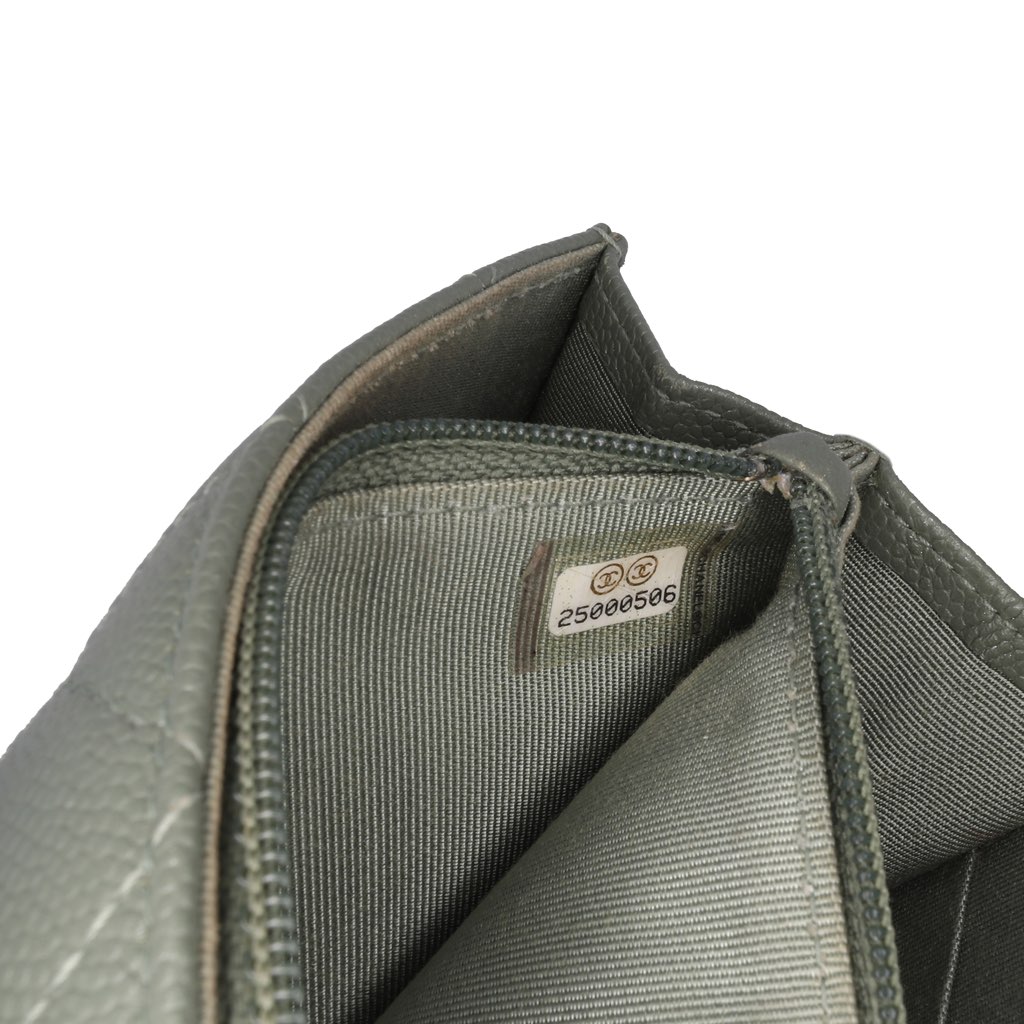 Chanel Quilted Caviar Square Wallet on Chain - Side view