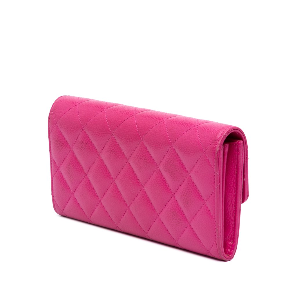 Chanel CC Quilted Caviar Long Wallet - Back view