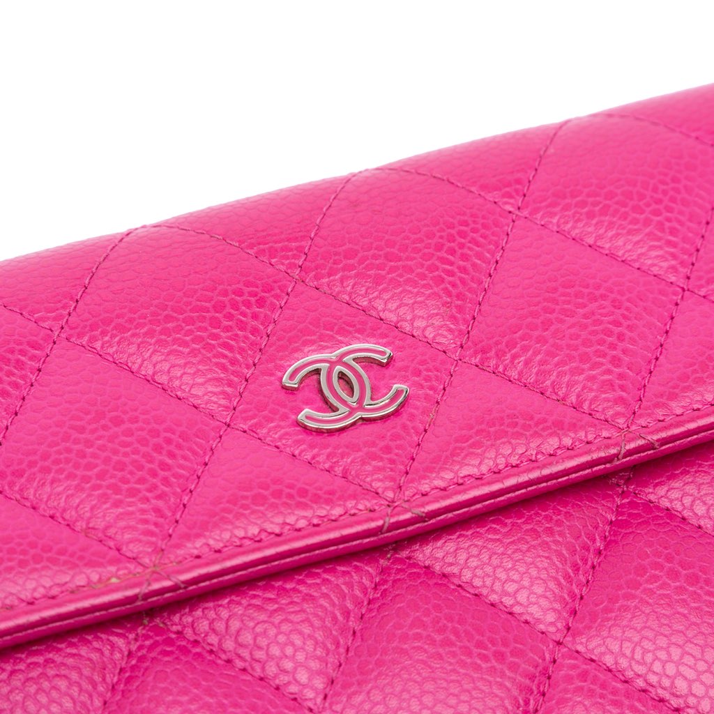 Chanel CC Quilted Caviar Long Wallet - Detail 1