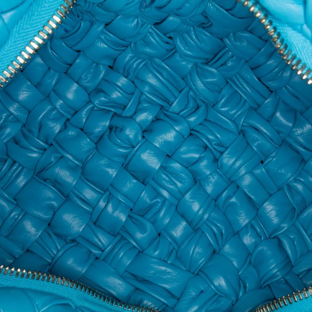 Bottega Veneta Paper Calfskin Intrecciato Banana Hobo Bag Blue Leather Good - Box View