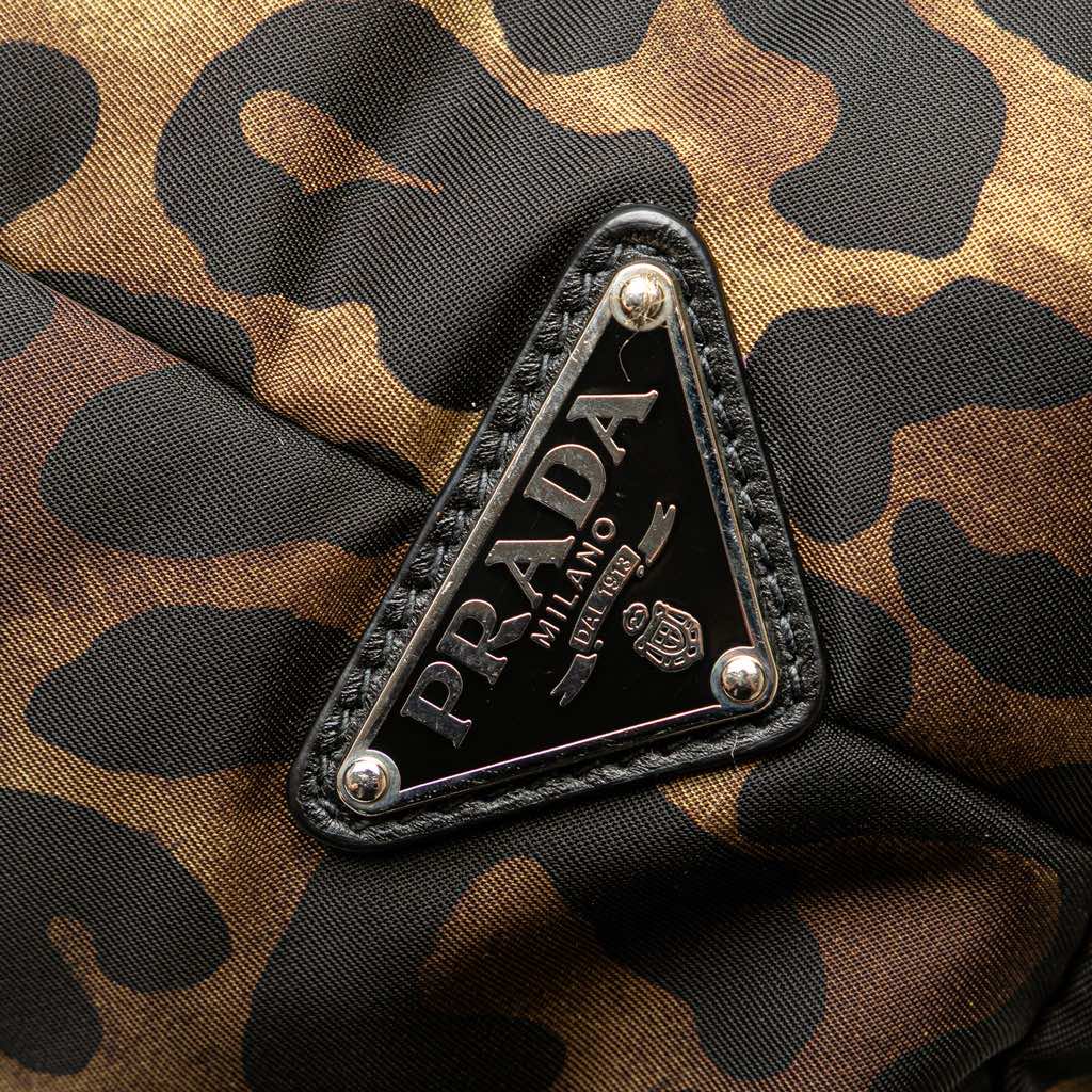 Prada Tessuto Leopard Print Reversible Satchel - Image 11