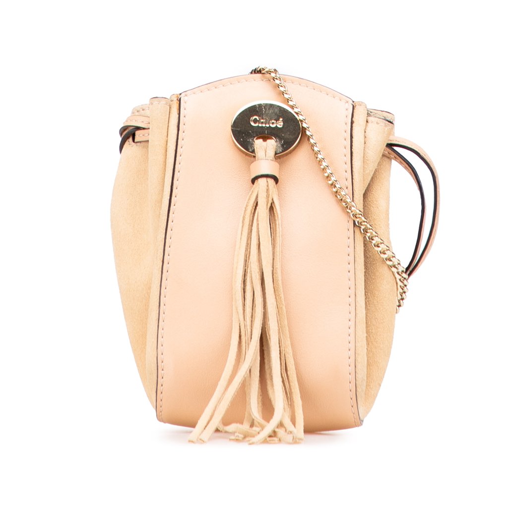 Chloé Mini Leather and Suede Sac Fringe Crossbody