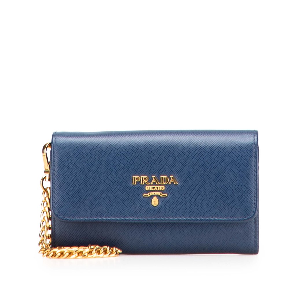 Prada Saffiano Card Holder on Chain