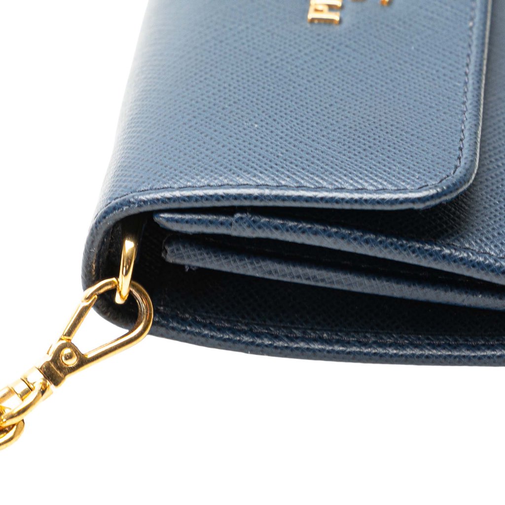 Prada Saffiano Card Holder on Chain - Image 11
