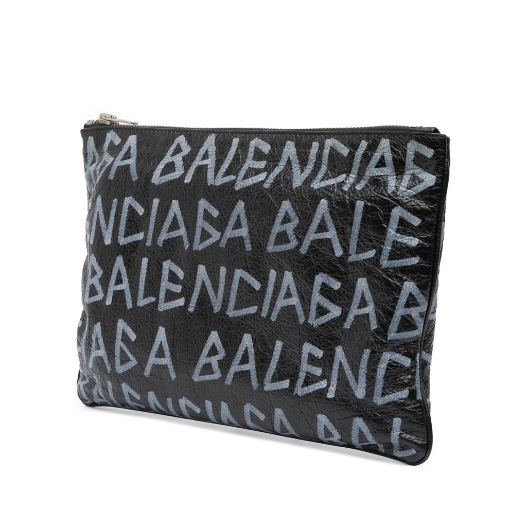 Balenciaga Leather Graffiti Clutch - 2
