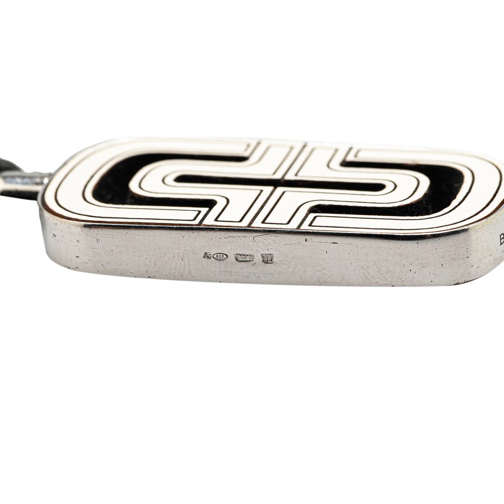 Bvlgari Sterling Silver Resin Parentesi Pendant Cord Necklace - 5