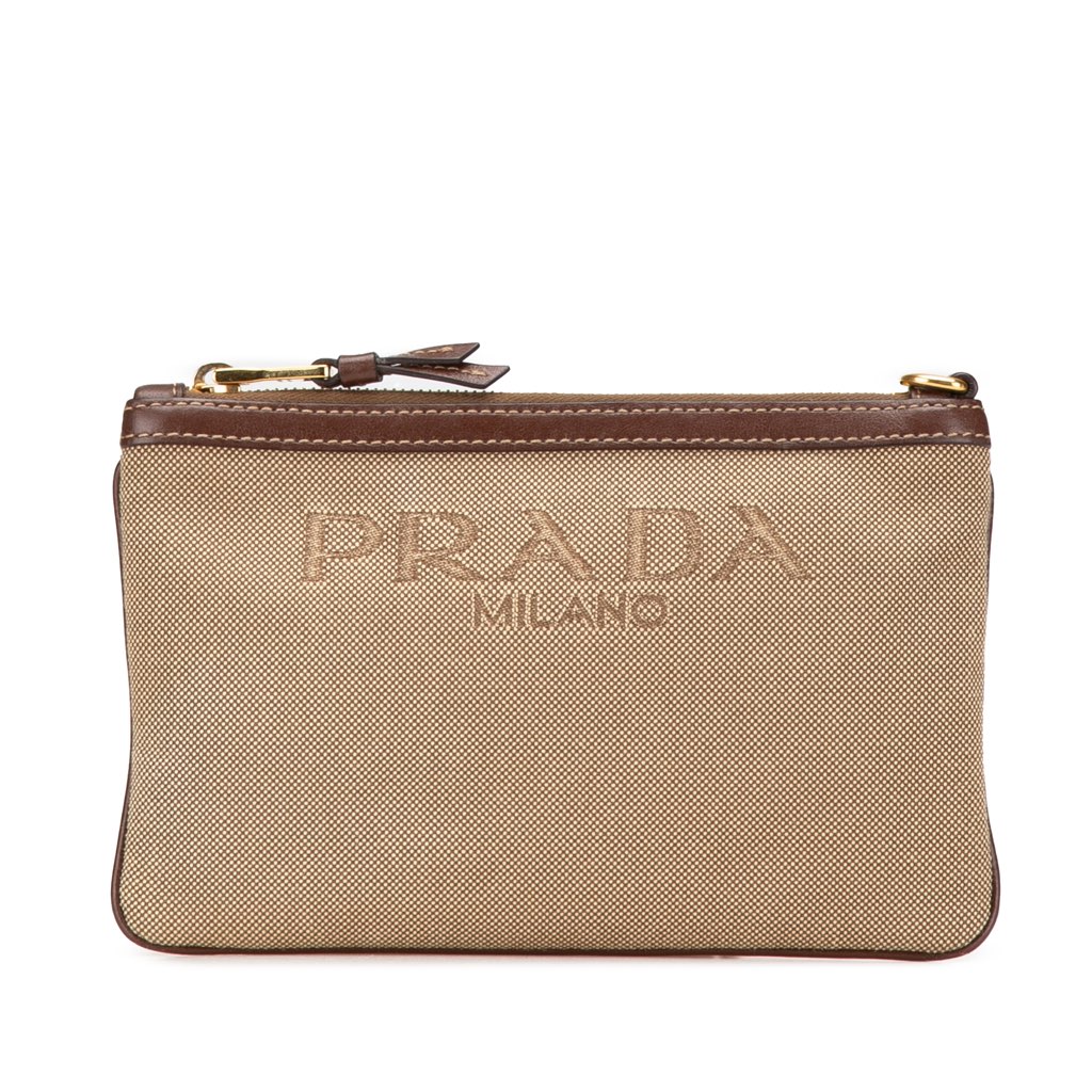 Prada Canvas Logo Pouch