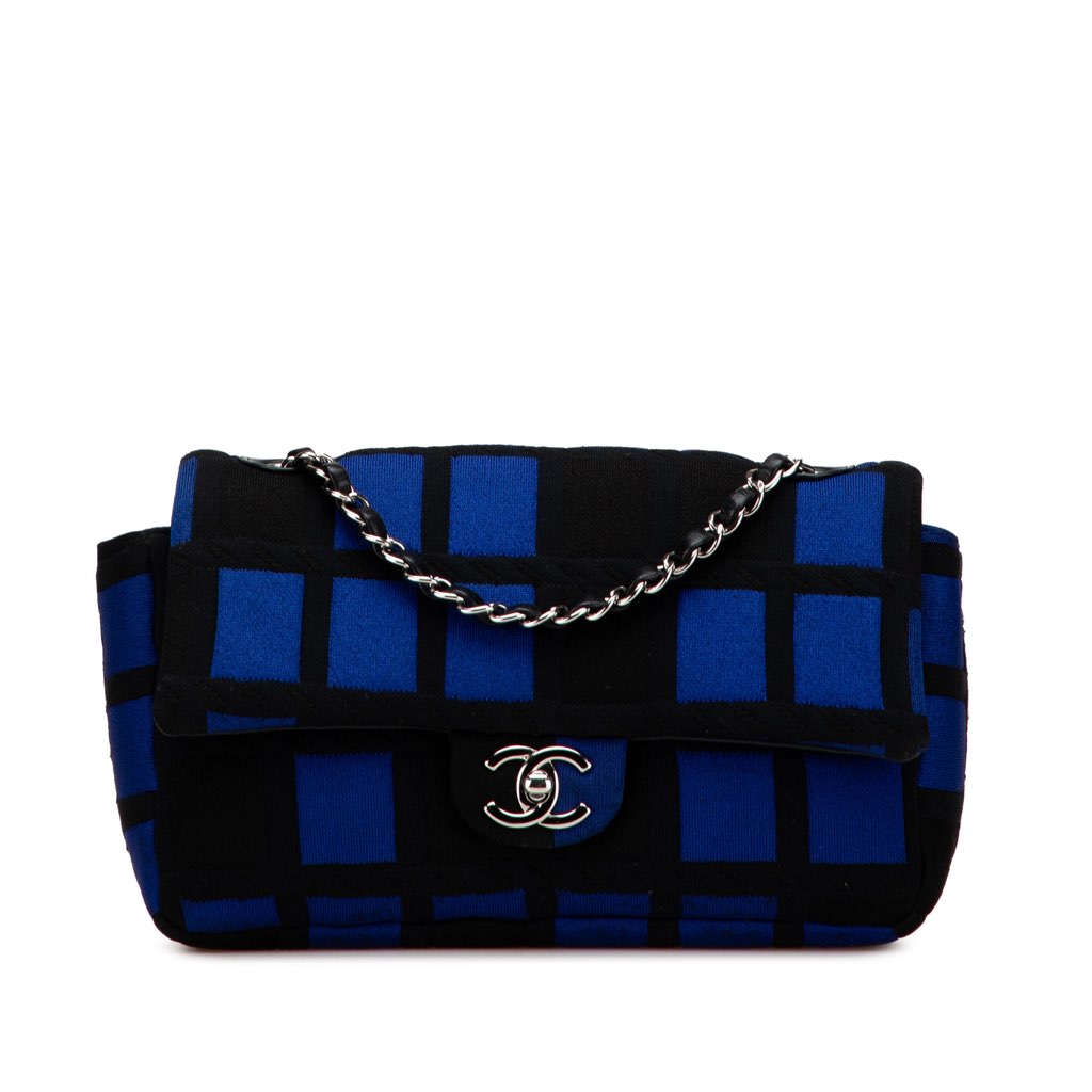 Chanel Medium Jersey Grid Single Flap