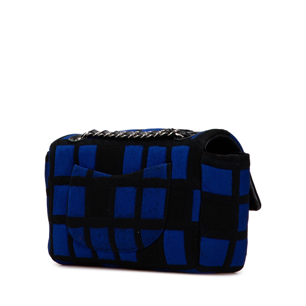 Chanel Medium Jersey Grid Single Flap - Back view