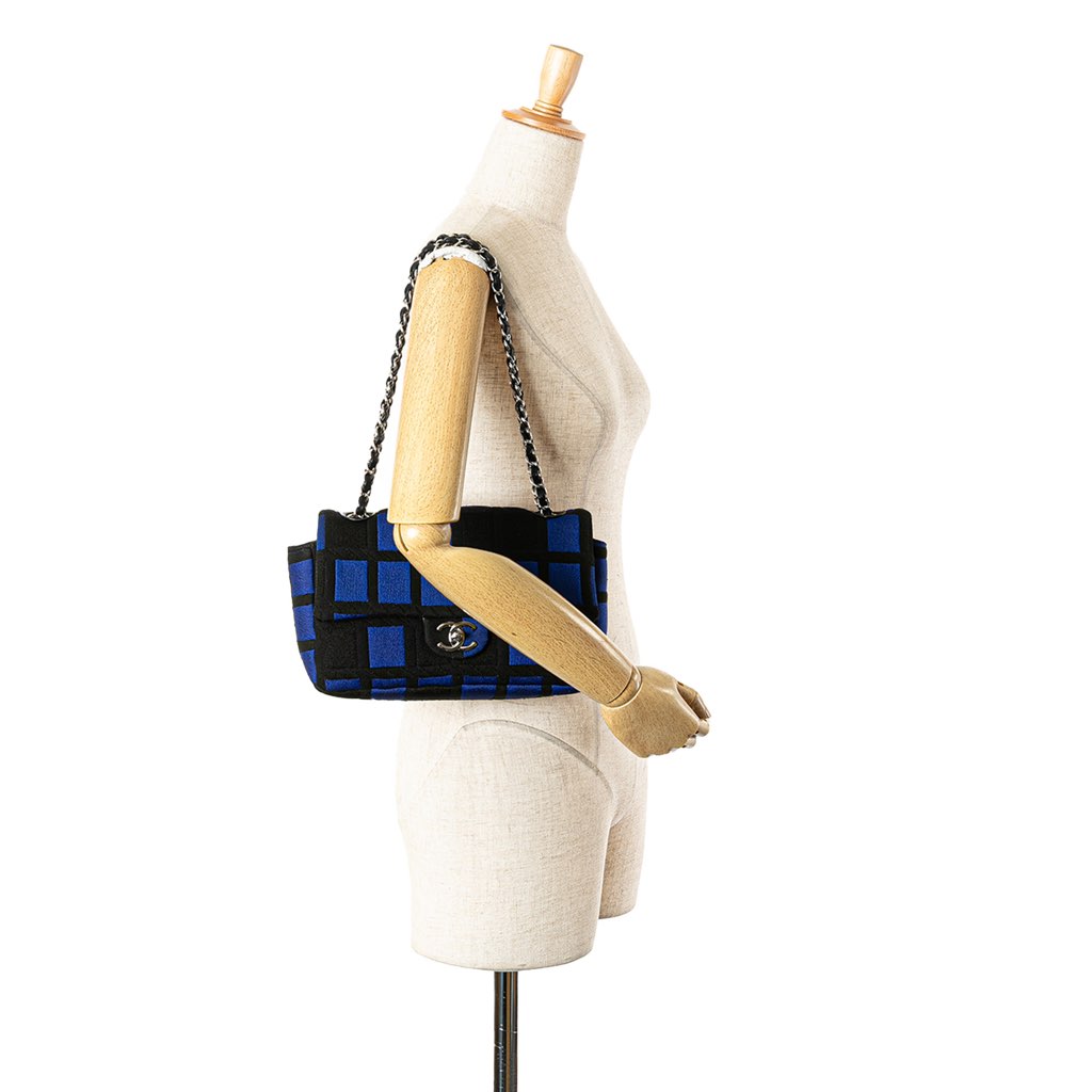 Chanel Medium Jersey Grid Single Flap - Image 14