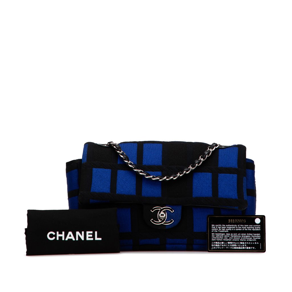 Chanel Medium Jersey Grid Single Flap - Image 15
