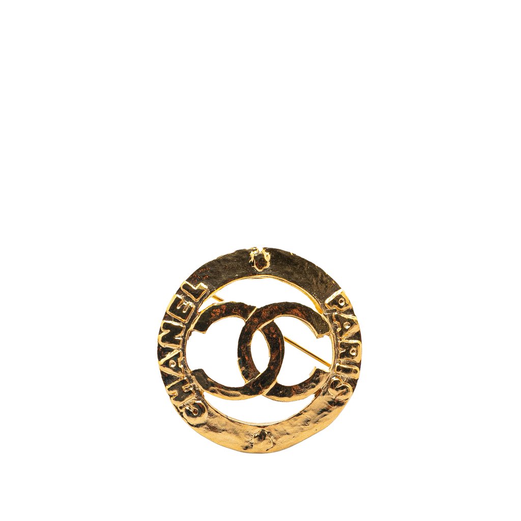 Chanel Gold Plated CC Brooch