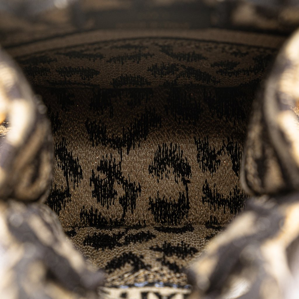 Dior Mizza Mini Embroidered Canvas Leopard Vertical Book Tote - 4