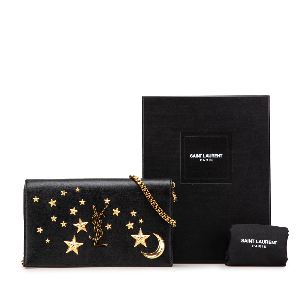 Saint Laurent Leather Moon and Star Monogram Kate Wallet On Chain - Image 13