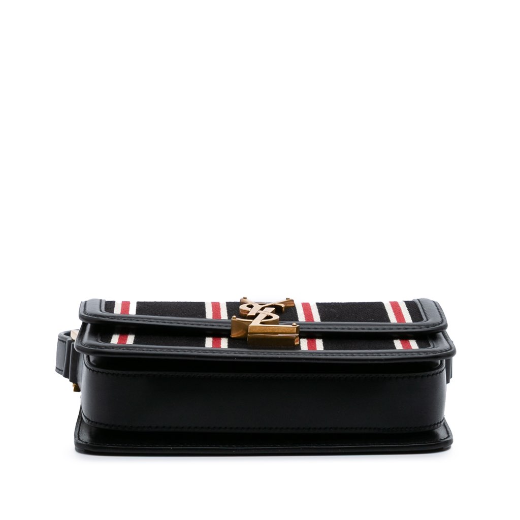 Saint Laurent Small Canvas Striped Solferino Satchel In Box - Image 6