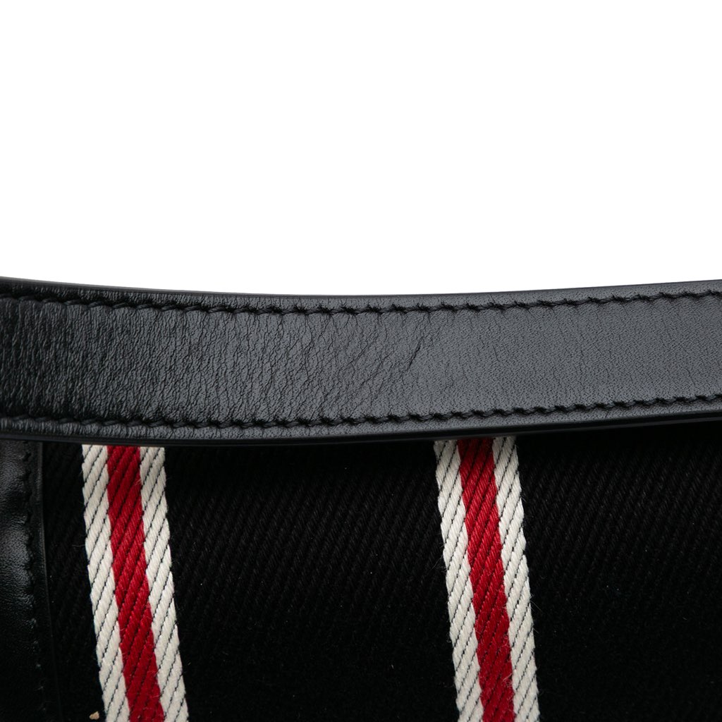 Saint Laurent Small Canvas Striped Solferino Satchel In Box - Image 10