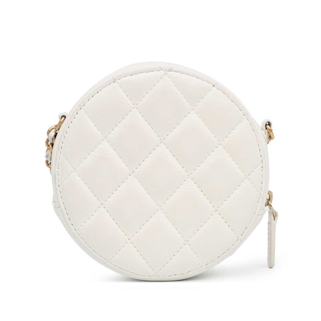 Chanel Quilted Lambskin Pearl Crush Round Clutch with Chain - 3