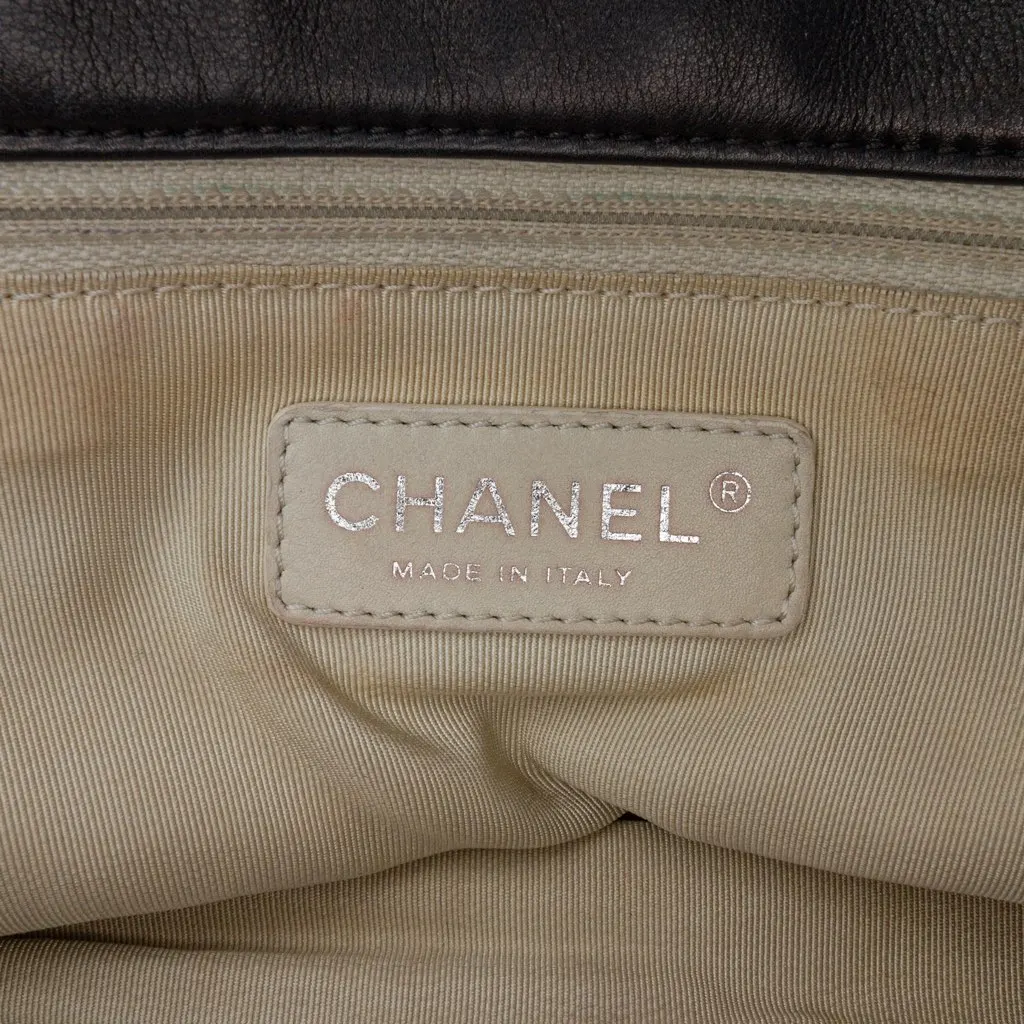 Chanel Jumbo Calfskin Canebiers Net Flap Black Leather Good - Box View