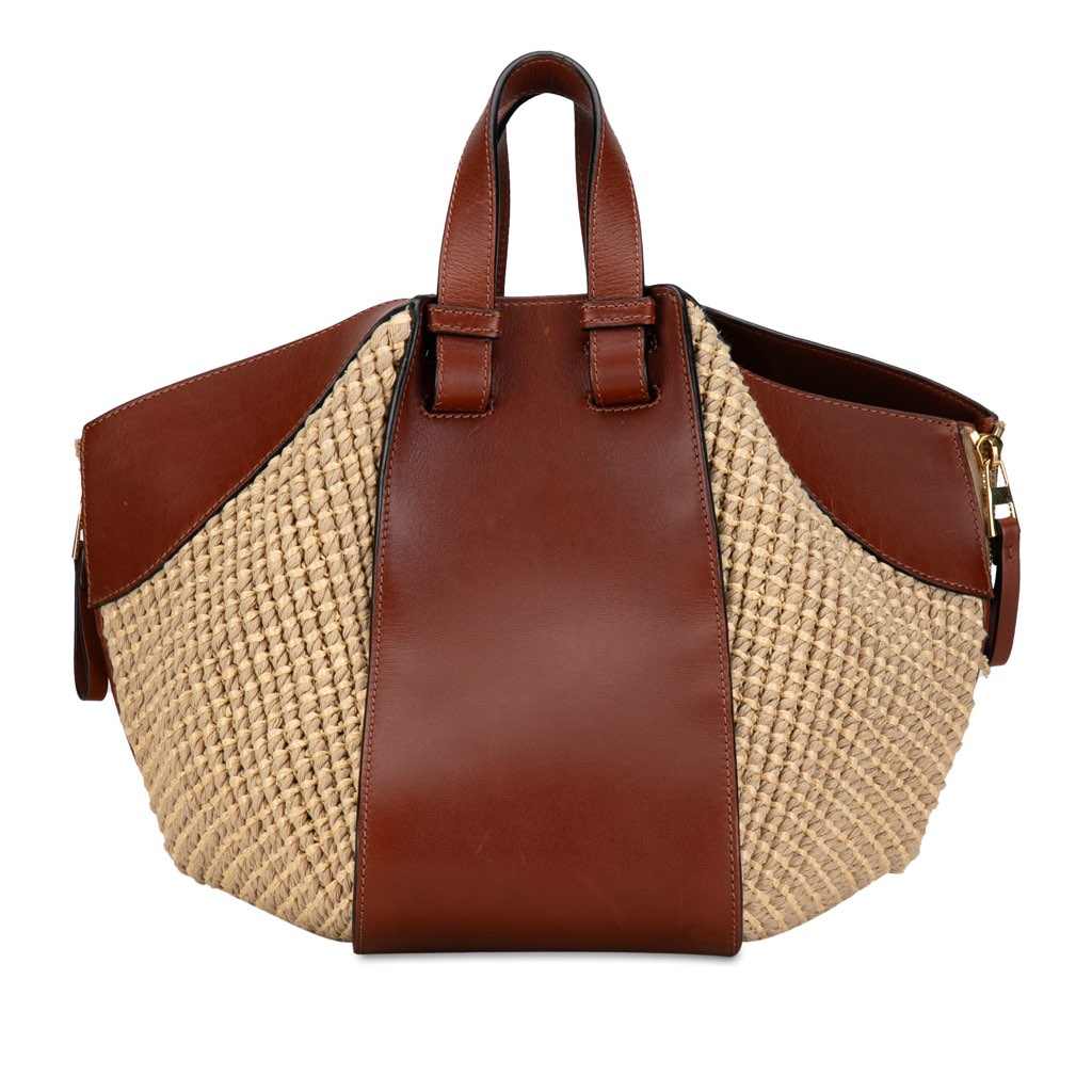 Loewe Small Leather and Raffia Hammock Bag - 3
