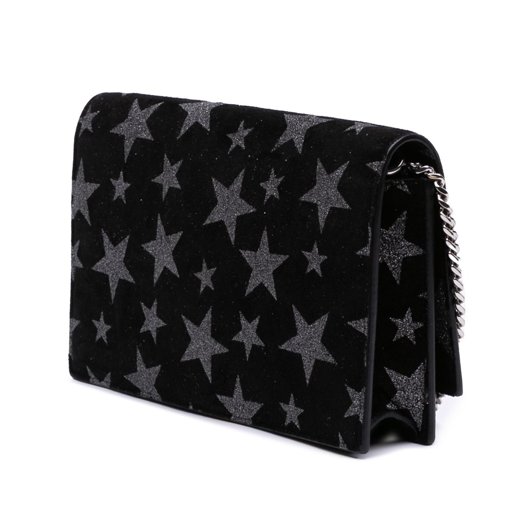 Saint Laurent Suede Monogram Star Kate Tassel Wallet on Chain - 2