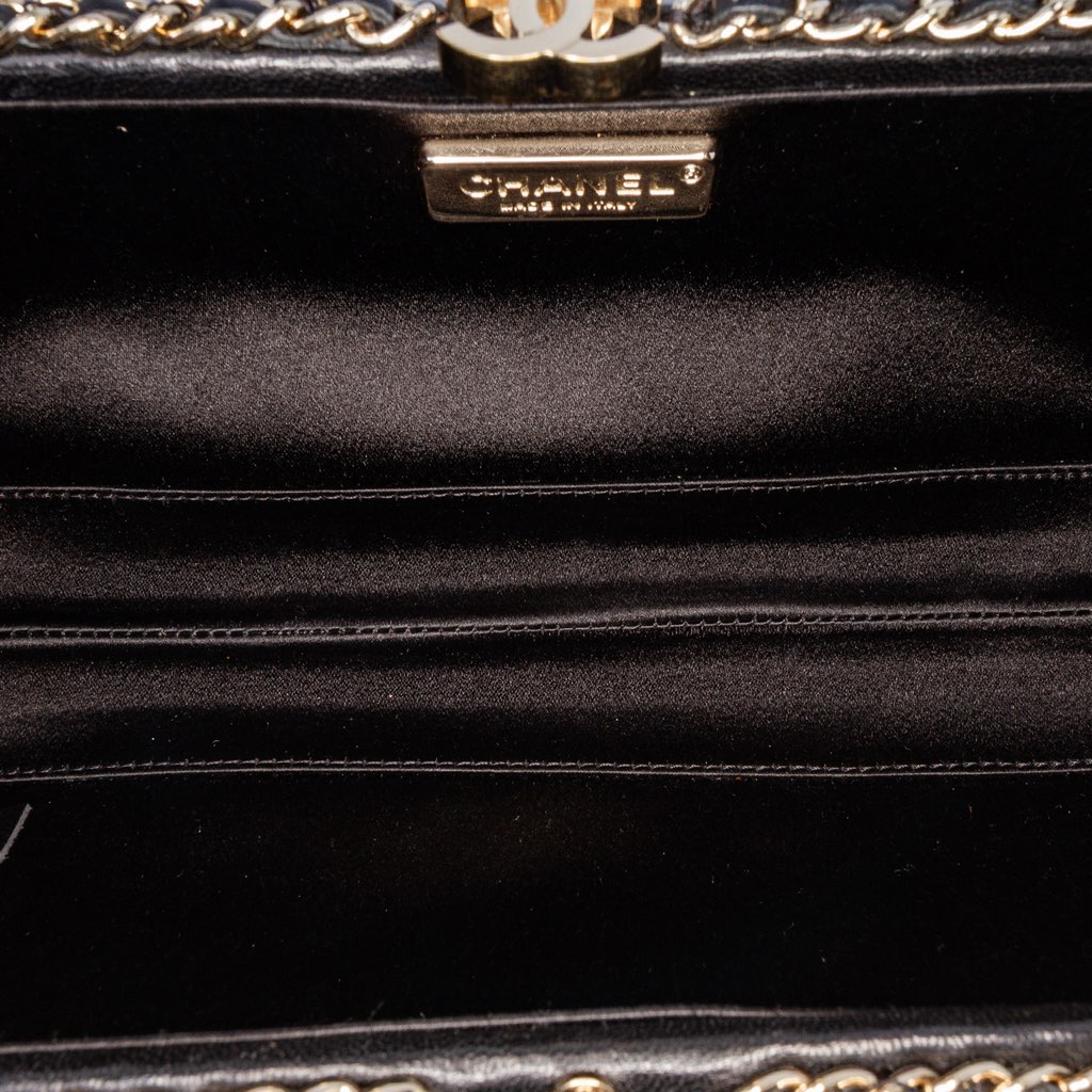 Chanel Bicolor Quilted Lambskin Chain Around Clutch - 4
