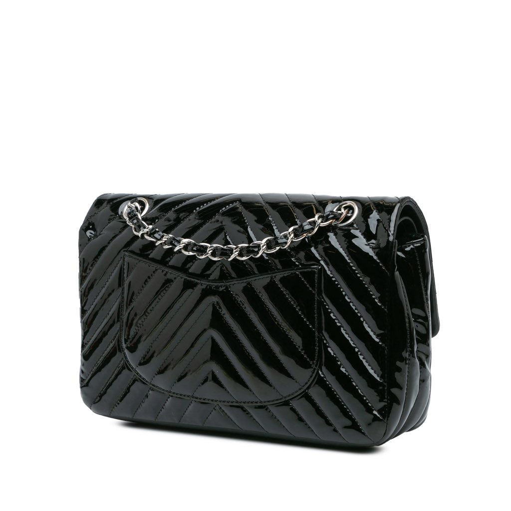 Chanel Medium Classic Chevron Patent Double Flap - 2