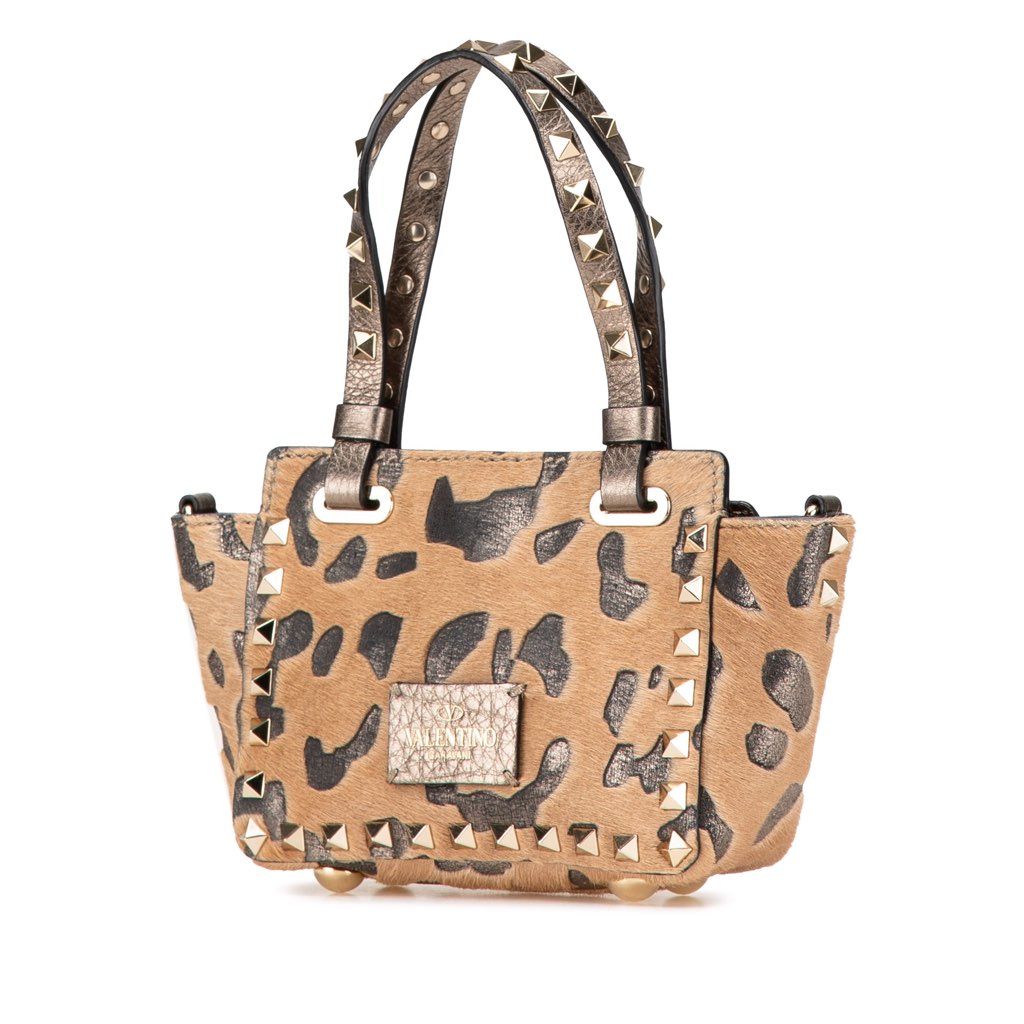 Valentino Mini Pony Hair Rockstud Satchel - 2