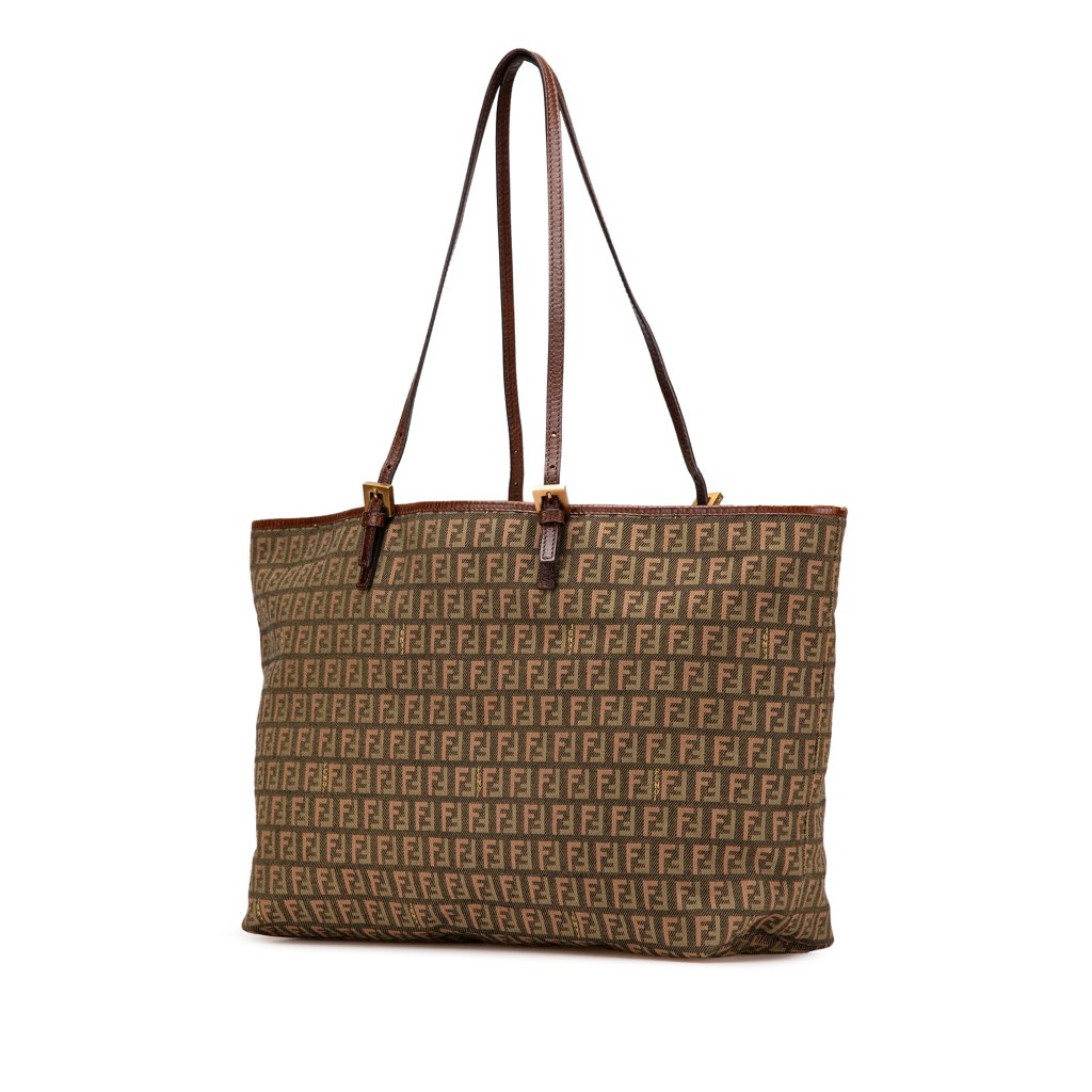 Fendi Large Zucchino Canvas Tote - Back view