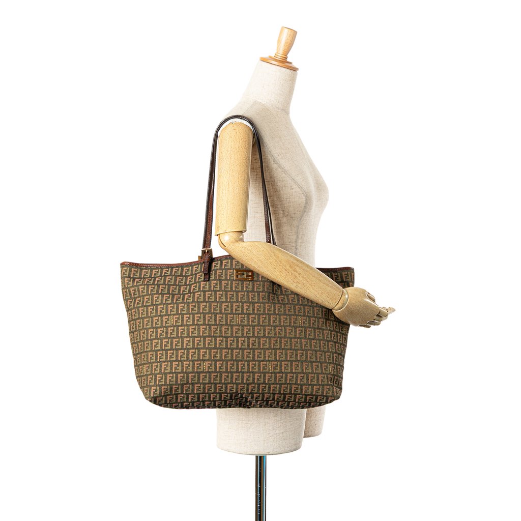 Fendi Large Zucchino Canvas Tote - Image 12