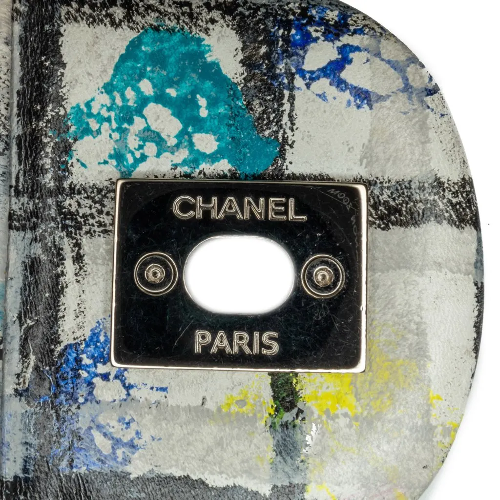 Chanel Medium Calfskin Hand Painted Graffiti Flap White Leather Good - Box View