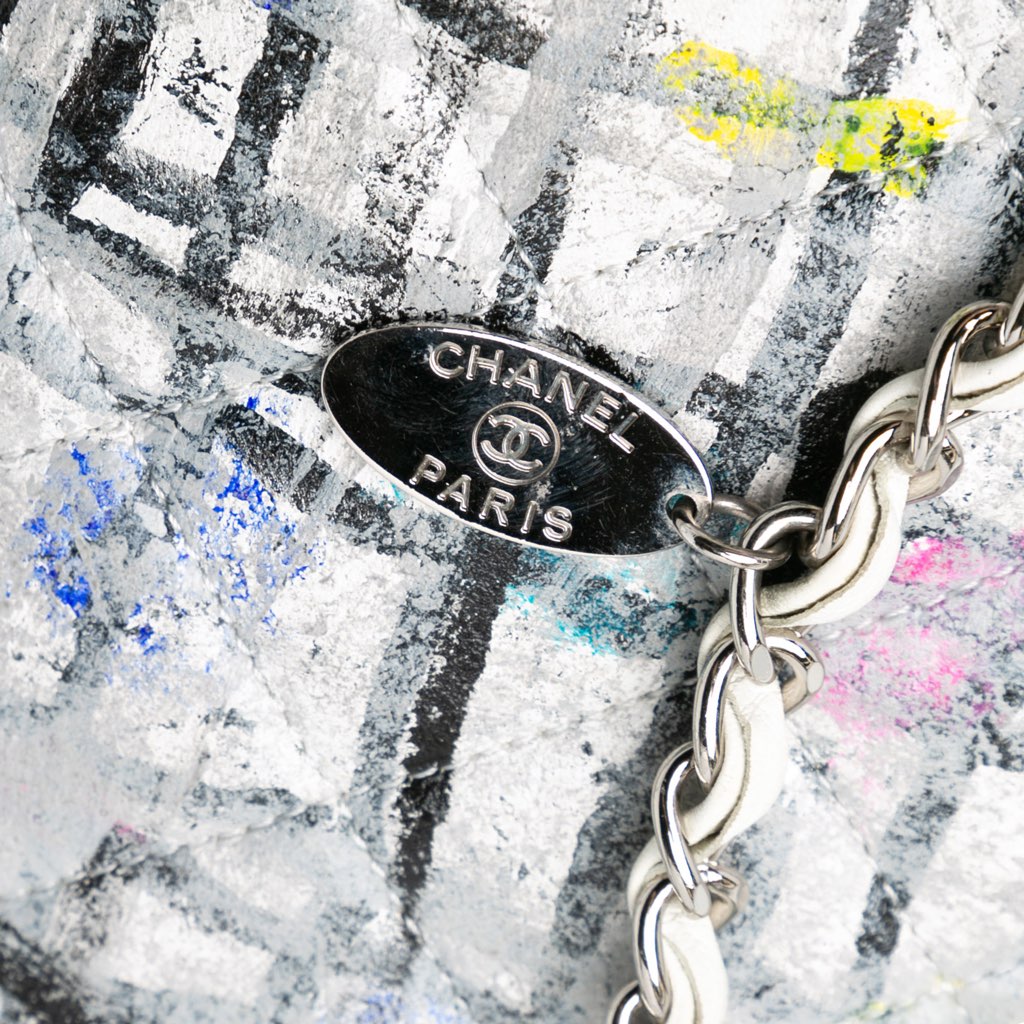 Chanel Medium Calfskin Hand Painted Graffiti Flap - Detail 2