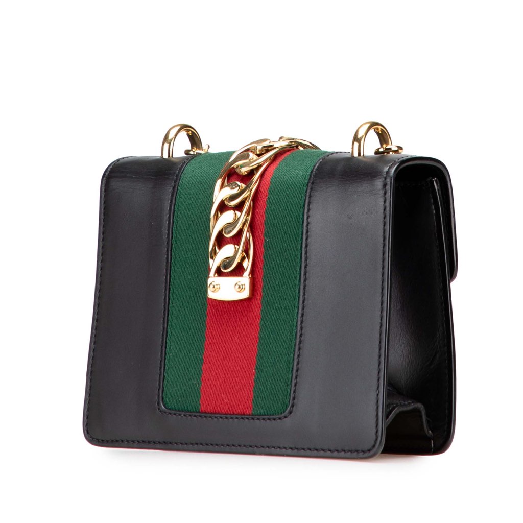Gucci Mini Leather Web Sylvie Chain Crossbody - 2
