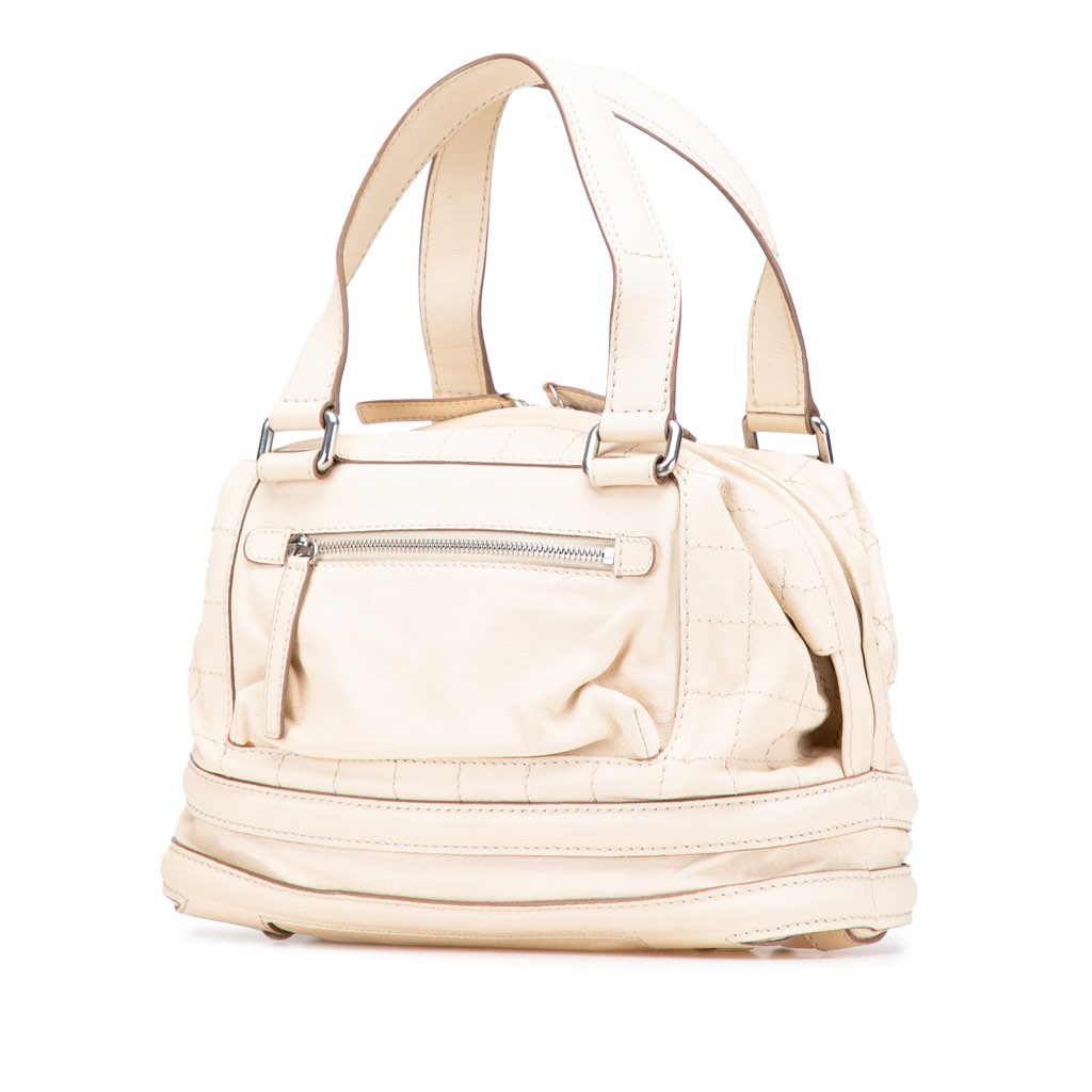 Chanel Goatskin Square Stitch Essential Bowler - Back view