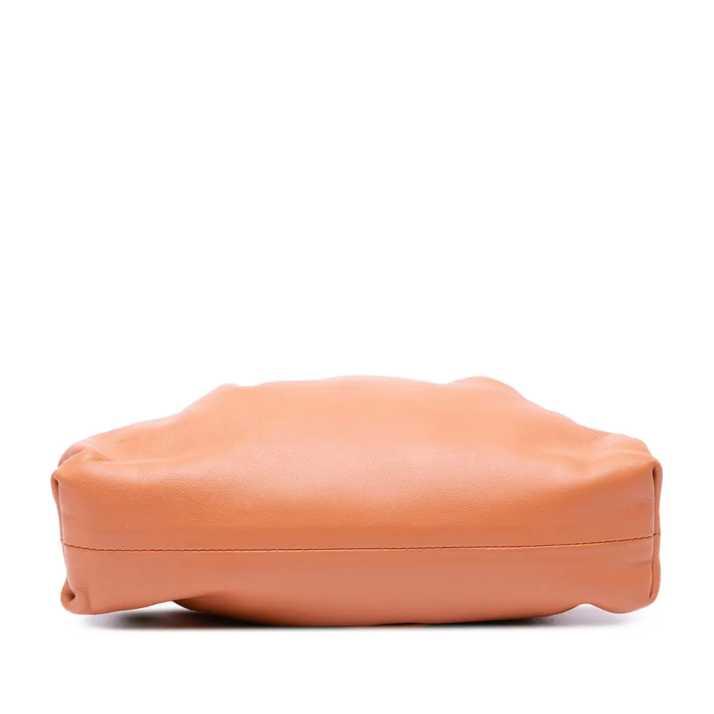 Bottega Veneta Lambskin The Mini Pouch Crossbody Orange Leather Good - Inside View