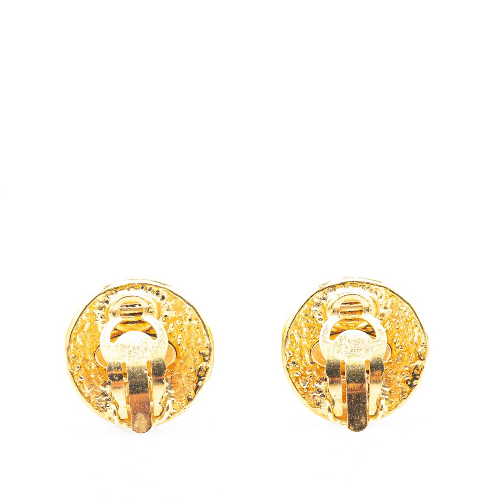 Chanel Gold Plated CC Clip on Earrings - 2