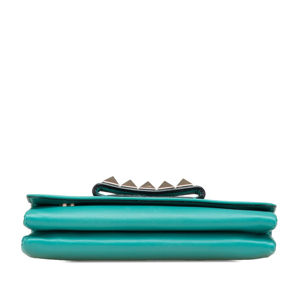 Valentino Leather Rockstud Va Va Voom Clutch on Chain - 3