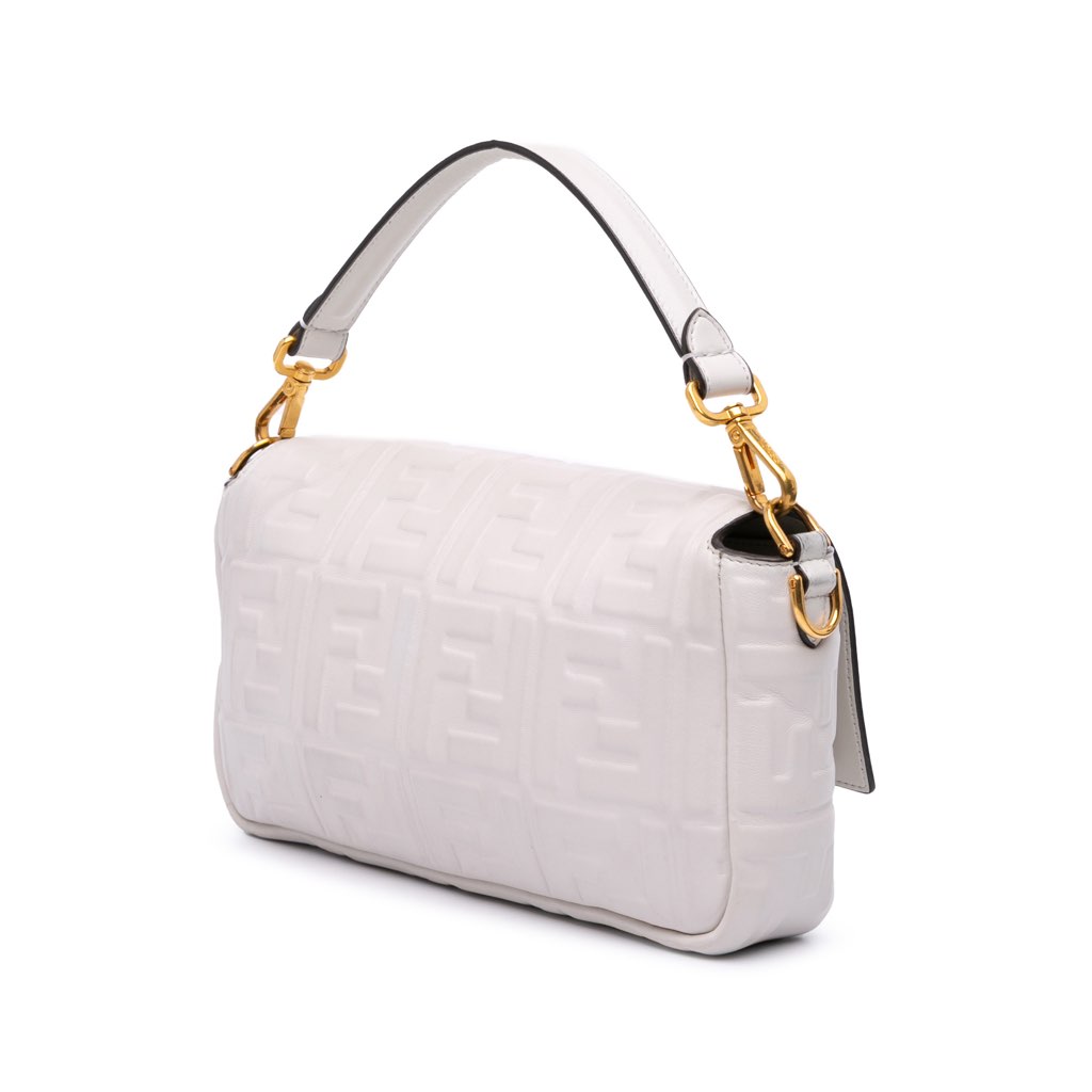 Fendi Zucca Embossed Leather Baguette Satchel - 2