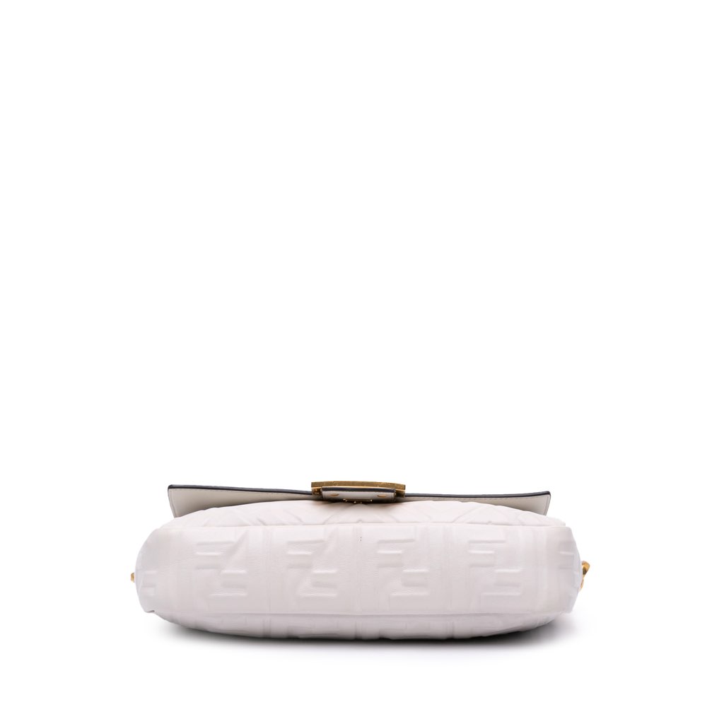 Fendi Zucca Embossed Leather Baguette Satchel - 3